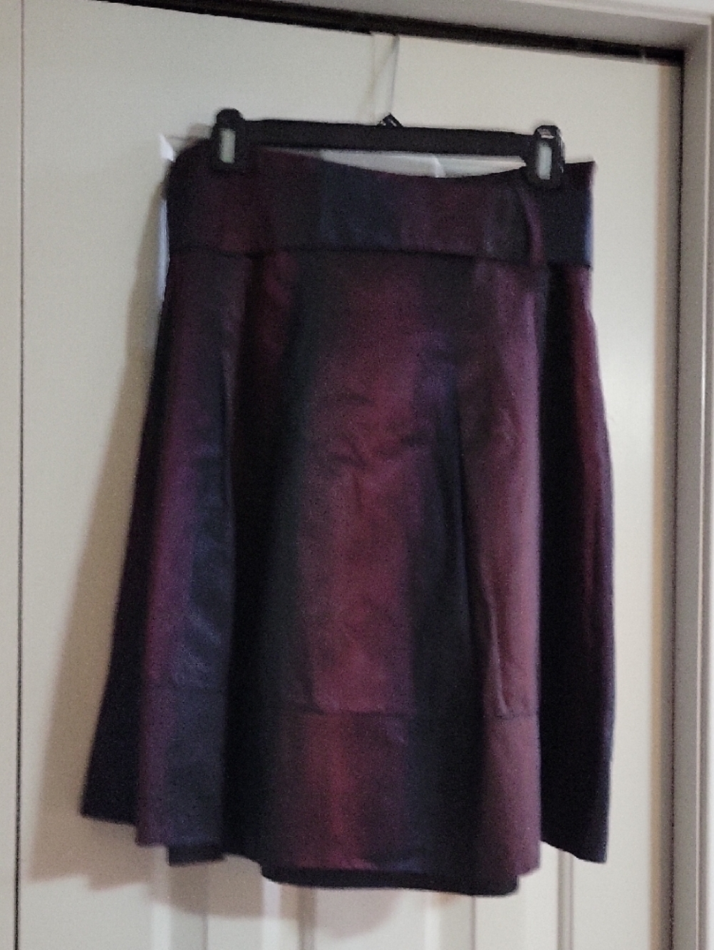 Express Deep Plum A-Line Skirt W/ Black Sheen - Picture 3 of 10